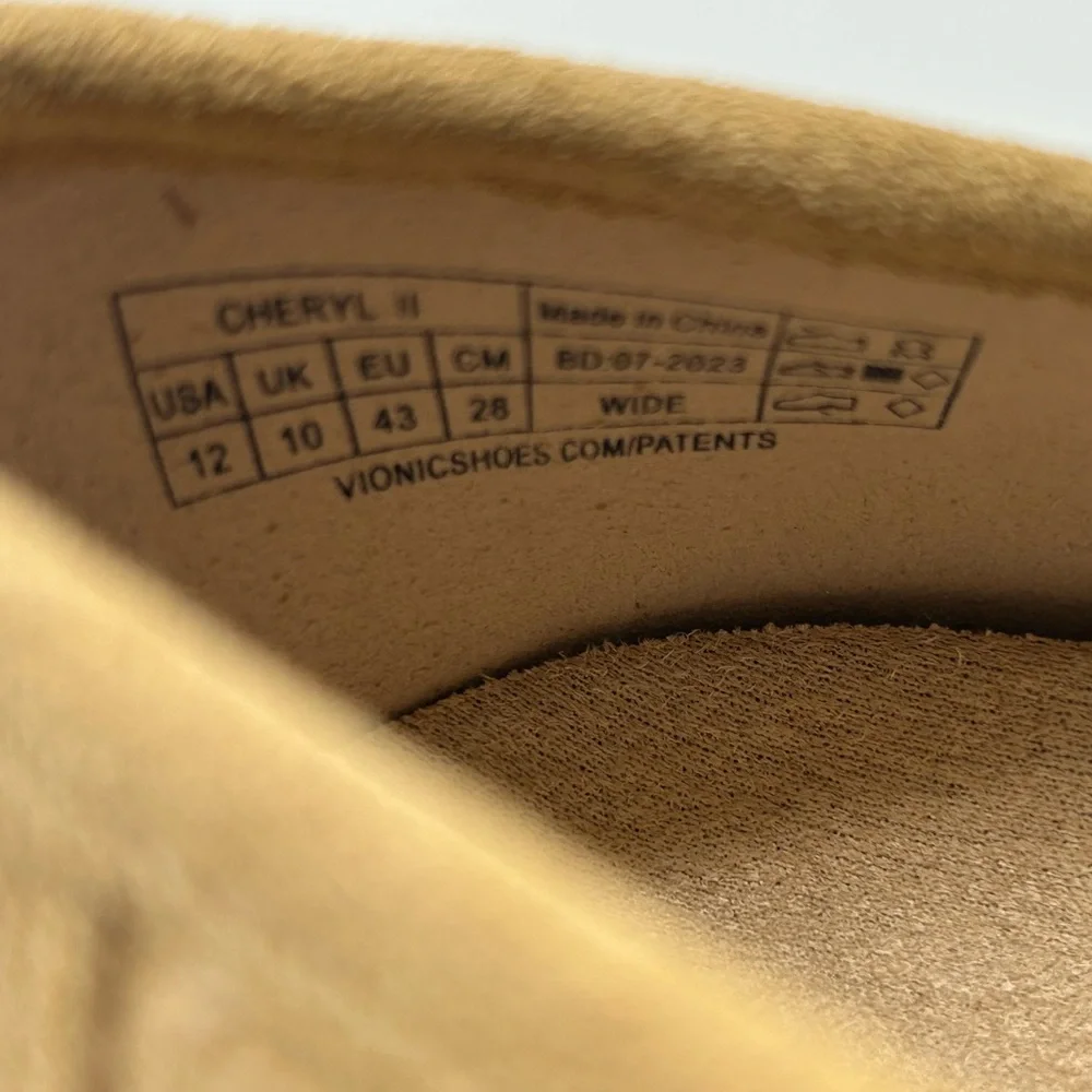 Vionic Cheryl II Tan (Sand) Suede Penny Loafers Size 12.5-13W Preppy Cottagecore